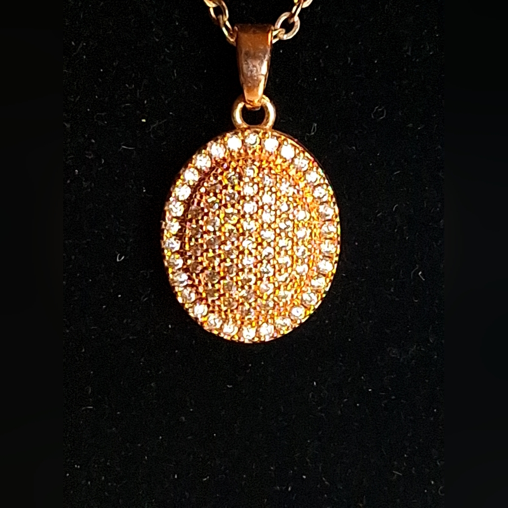 Gold Pendant with Gemstone Accents